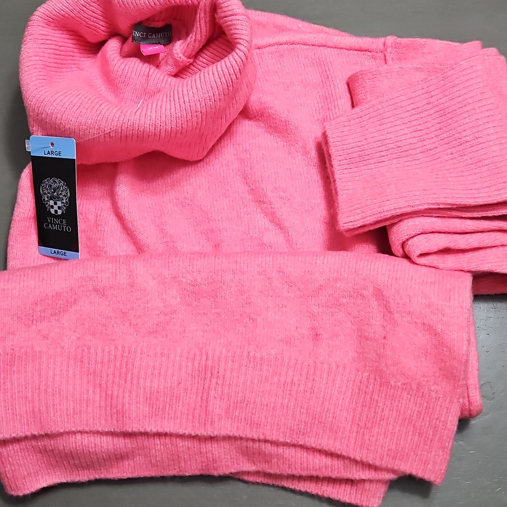 Vince Camuto Pop Pink Turtleneck Sweater